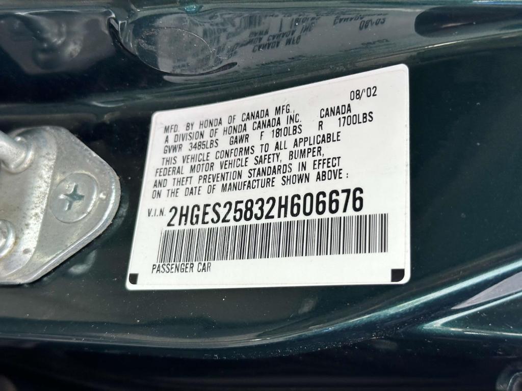 used 2002 Honda Civic car, priced at $5,995