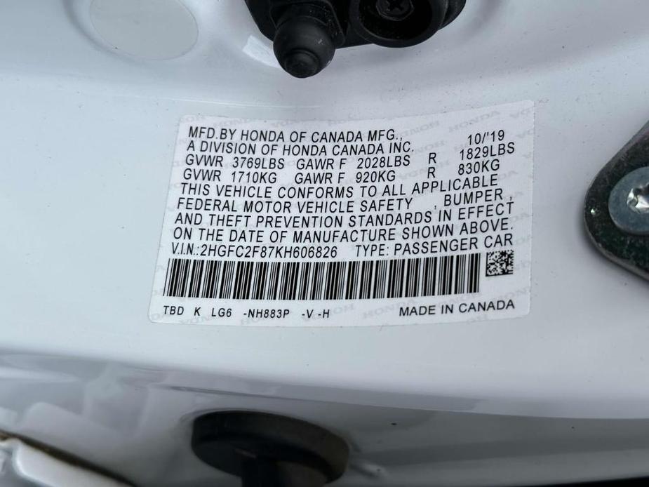 used 2019 Honda Civic car, priced at $19,888
