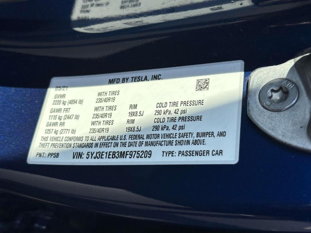 used 2021 Tesla Model 3 car, priced at $23,999