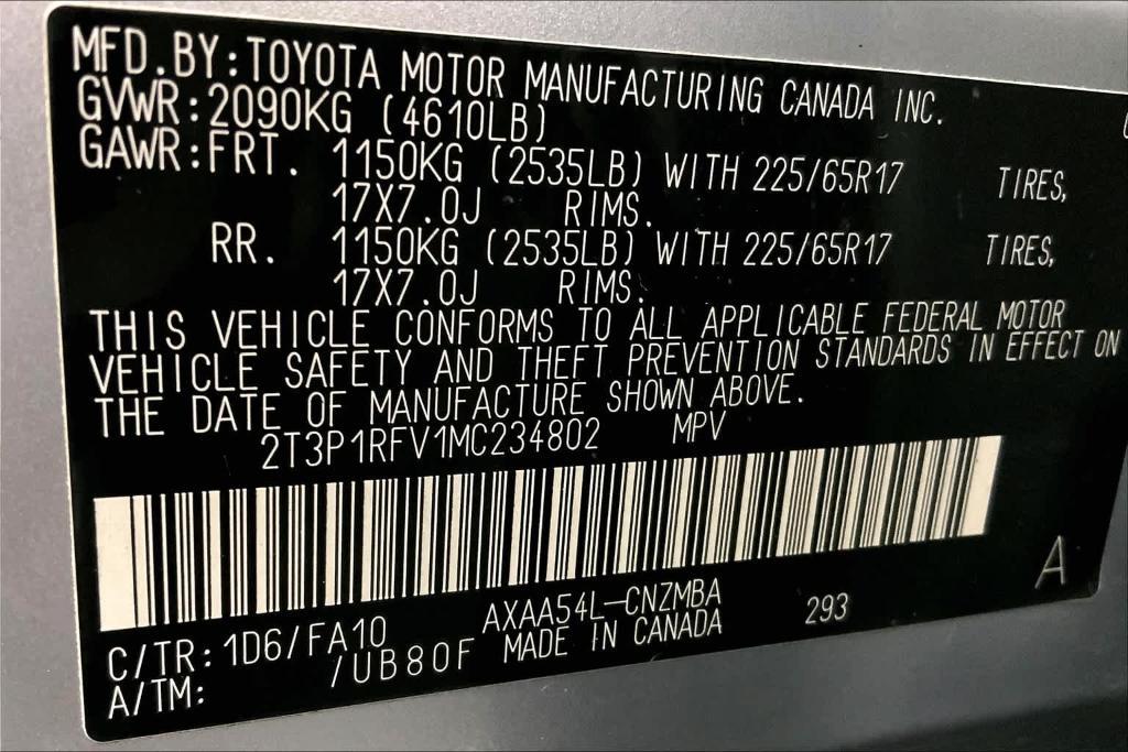 used 2021 Toyota RAV4 car, priced at $29,200