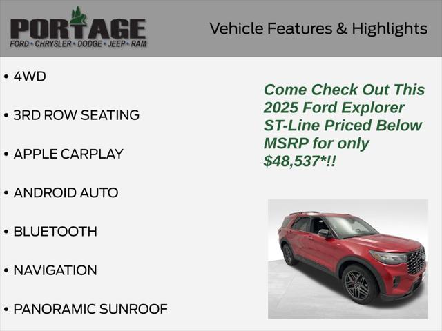 new 2025 Ford Explorer car, priced at $48,537