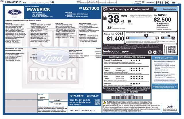 new 2025 Ford Maverick car, priced at $33,282