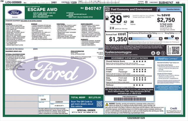 new 2025 Ford Escape car, priced at $31,064