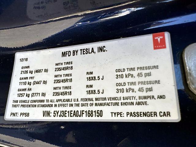 used 2018 Tesla Model 3 car, priced at $20,223