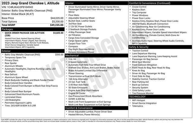 used 2023 Jeep Grand Cherokee L car, priced at $28,988