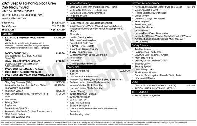 used 2021 Jeep Gladiator car, priced at $38,888