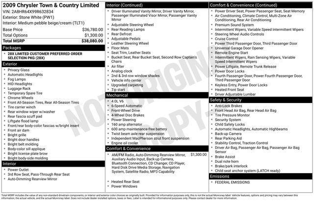 used 2009 Chrysler Town & Country car, priced at $7,888