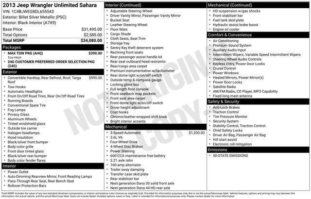 used 2013 Jeep Wrangler Unlimited car, priced at $18,888