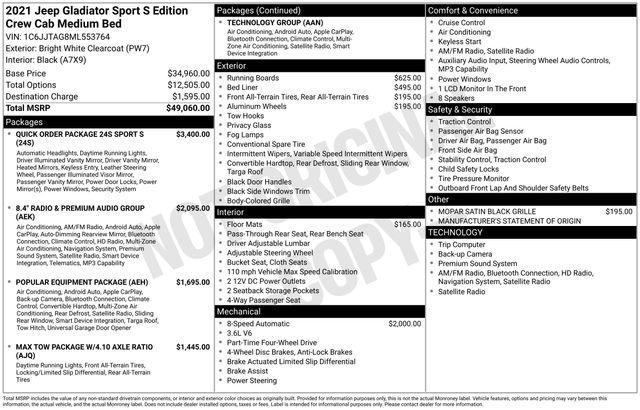 used 2021 Jeep Gladiator car, priced at $27,888