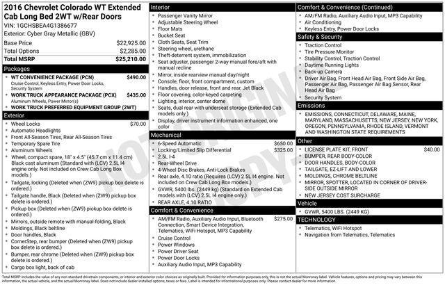 used 2016 Chevrolet Colorado car, priced at $17,888