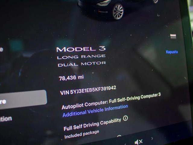 used 2019 Tesla Model 3 car, priced at $21,995