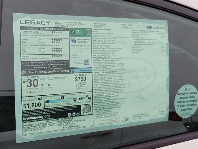 new 2024 Subaru Legacy car, priced at $33,363