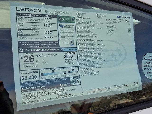 new 2025 Subaru Legacy car, priced at $37,692