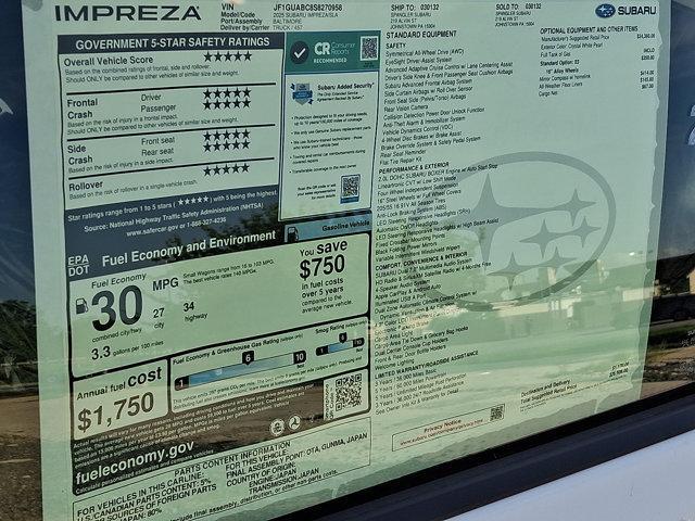 new 2025 Subaru Impreza car, priced at $25,187