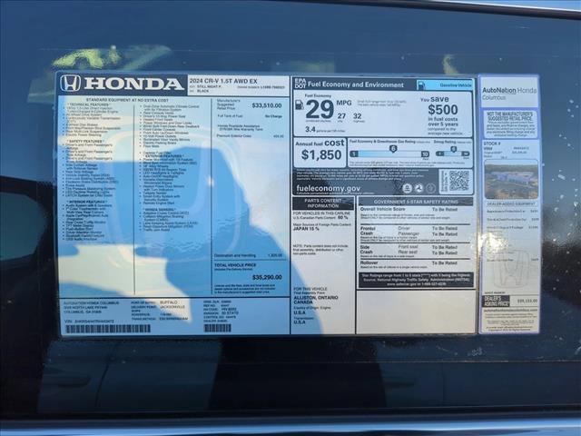 new 2024 Honda CR-V car, priced at $35,290