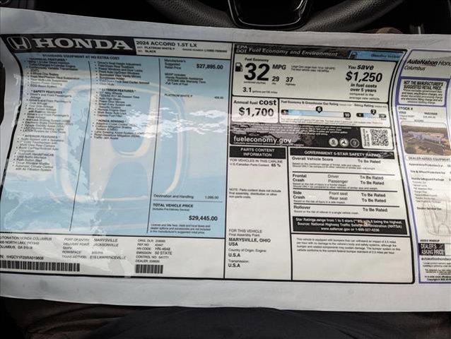 used 2024 Honda Accord car, priced at $24,980