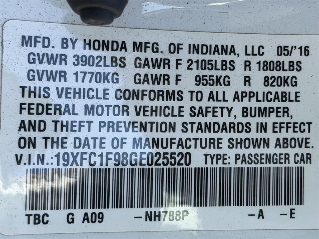 used 2016 Honda Civic car, priced at $13,292