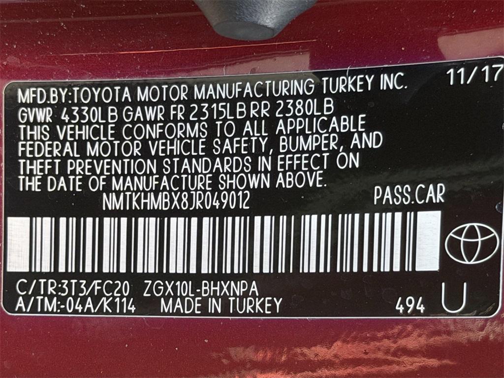 used 2018 Toyota C-HR car, priced at $13,651