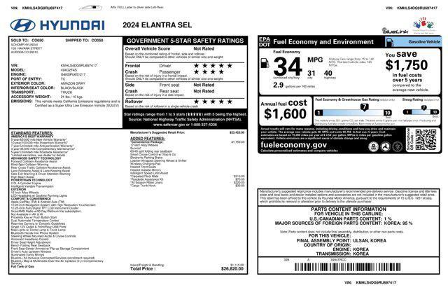 used 2024 Hyundai Elantra car, priced at $21,274