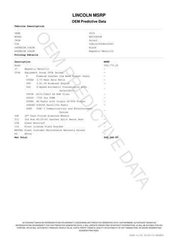 used 2016 Lincoln Navigator car, priced at $18,500