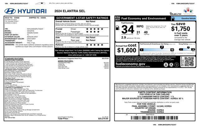 used 2024 Hyundai Elantra car, priced at $20,767