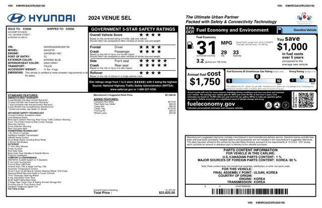 used 2024 Hyundai Venue car, priced at $22,469