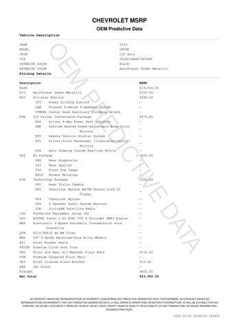 used 2014 Chevrolet Cruze car, priced at $6,900