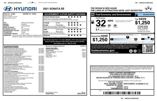 used 2021 Hyundai Sonata car, priced at $18,934