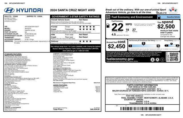 new 2024 Hyundai SANTA CRUZ car, priced at $37,584