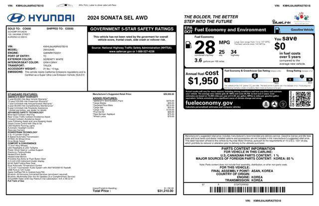 used 2024 Hyundai Sonata car, priced at $26,998