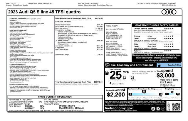used 2023 Audi Q5 car, priced at $29,763