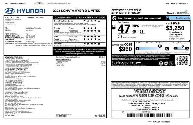 used 2023 Hyundai Sonata Hybrid car, priced at $27,298