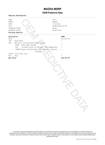 used 2010 Mazda Mazda3 car, priced at $6,300