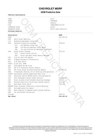 used 2018 Chevrolet Traverse car, priced at $18,500