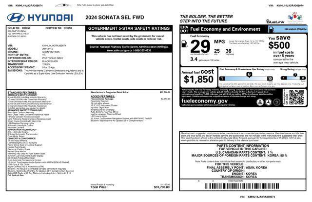 used 2024 Hyundai Sonata car, priced at $26,813