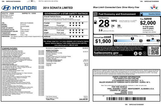 used 2014 Hyundai Sonata car, priced at $10,800