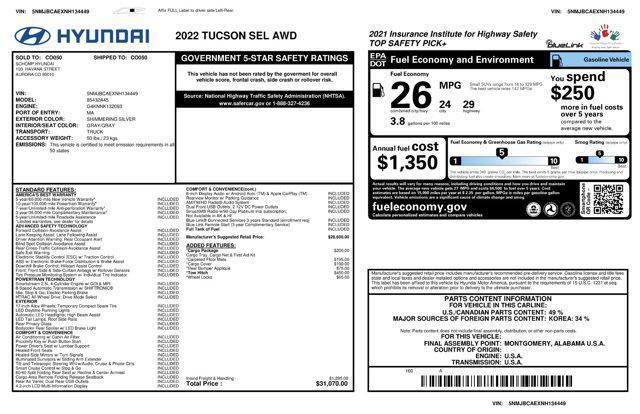 used 2022 Hyundai Tucson car, priced at $23,445