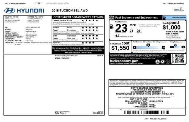 used 2018 Hyundai Tucson car, priced at $12,800