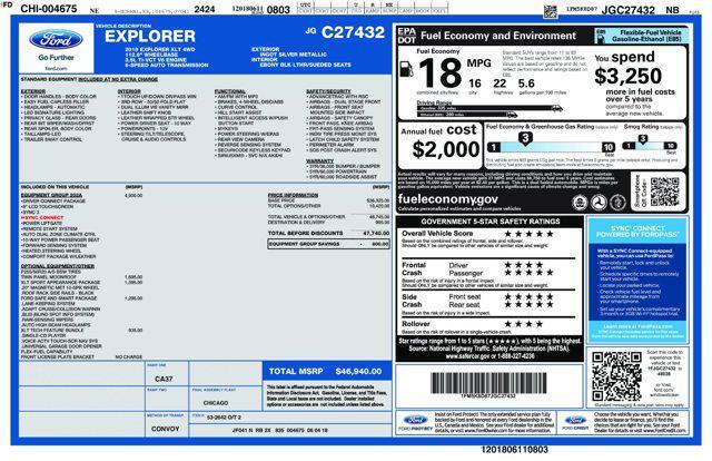 used 2018 Ford Explorer car, priced at $12,500