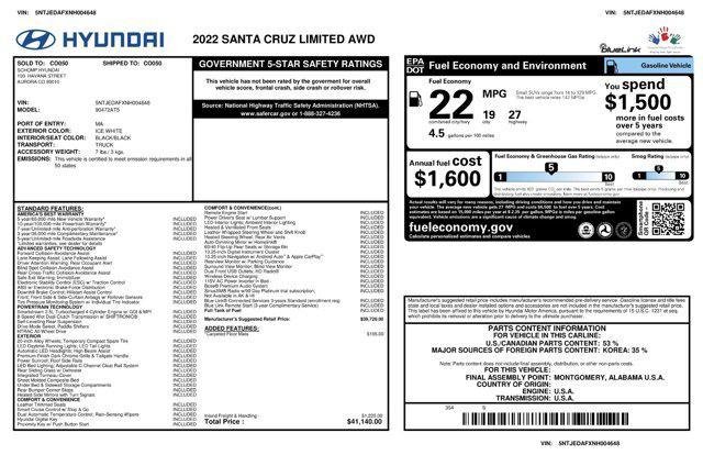 used 2022 Hyundai SANTA CRUZ car, priced at $27,949