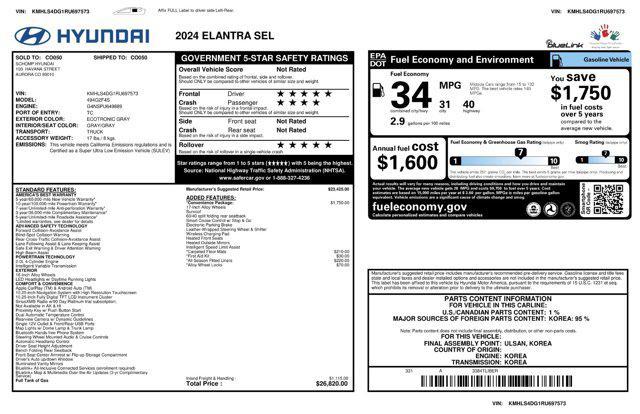 used 2024 Hyundai Elantra car, priced at $19,998