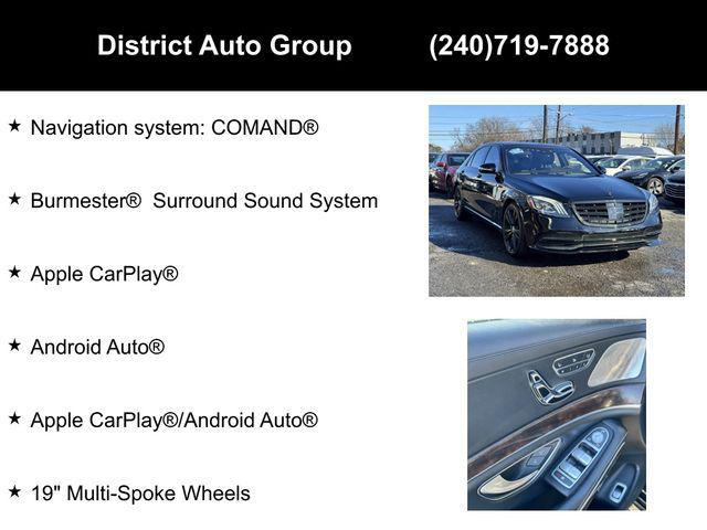 used 2019 Mercedes-Benz S-Class car, priced at $41,890