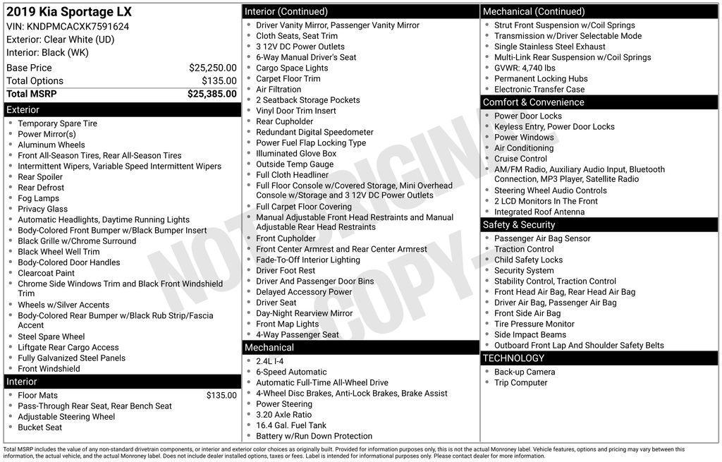 used 2019 Kia Sportage car, priced at $12,981