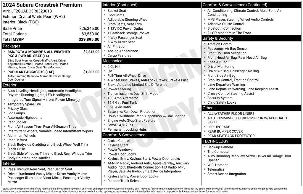used 2024 Subaru Crosstrek car, priced at $25,894