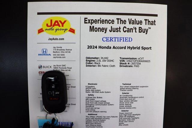 used 2024 Honda Accord Hybrid car, priced at $26,284