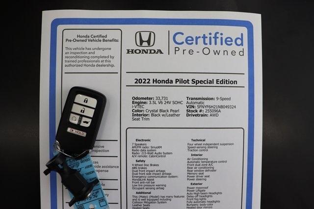 used 2022 Honda Pilot car, priced at $32,397