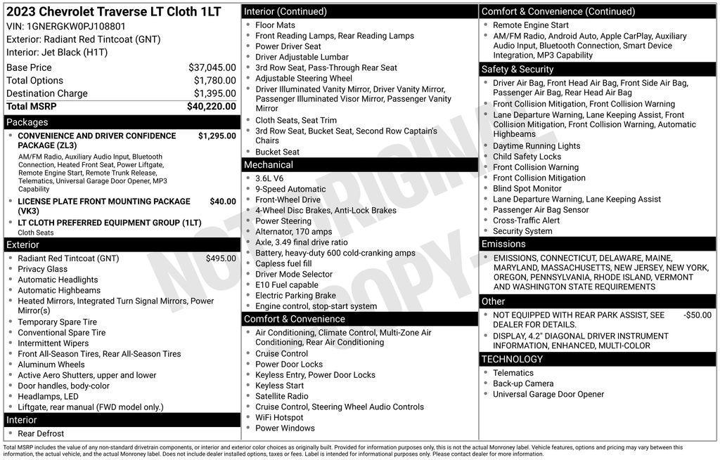 used 2023 Chevrolet Traverse car, priced at $28,967
