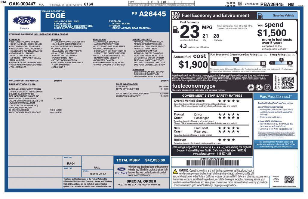 used 2023 Ford Edge car, priced at $23,257