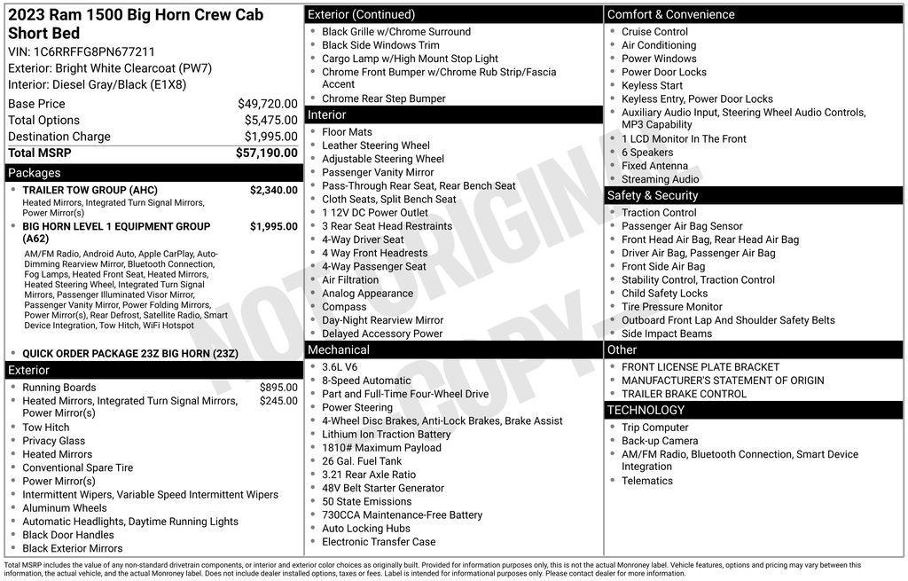 used 2023 Ram 1500 car, priced at $31,932