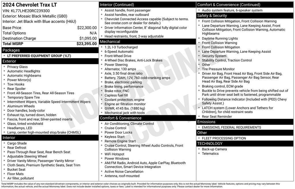 used 2024 Chevrolet Trax car, priced at $20,305